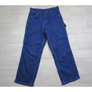 Vintage 70s Big Mac Jeans Men's (30x28) Carpenter Workwear Orange Stitch 2